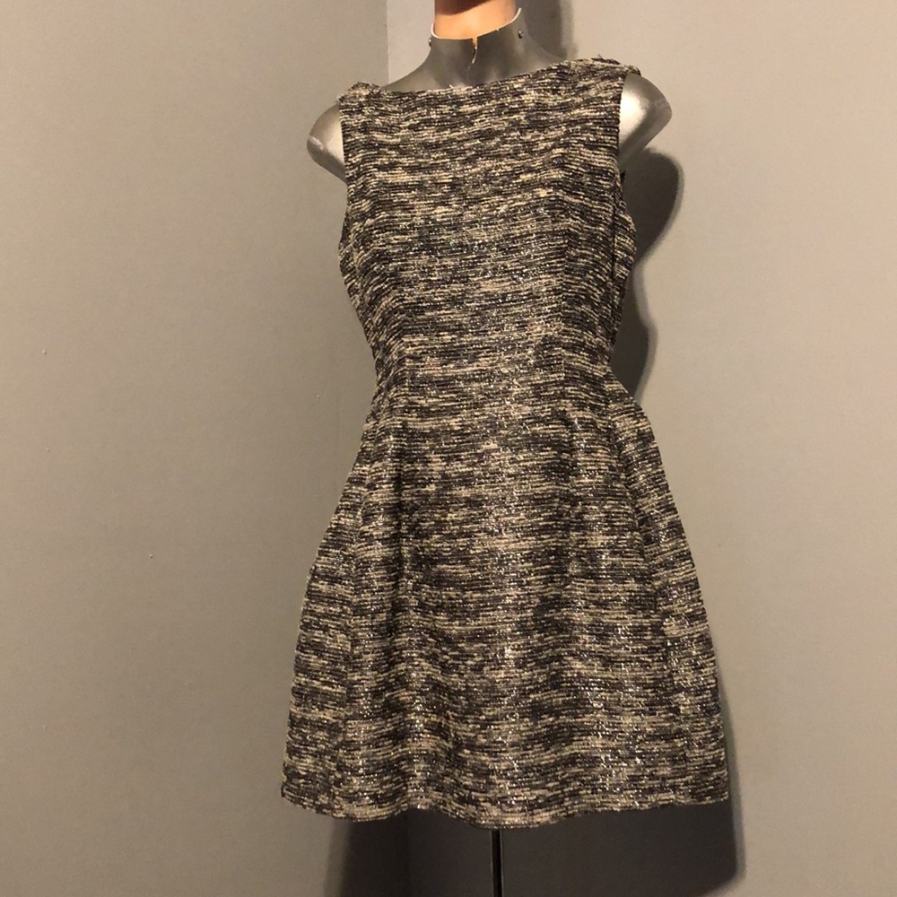 Black silver and white tweeted party dress